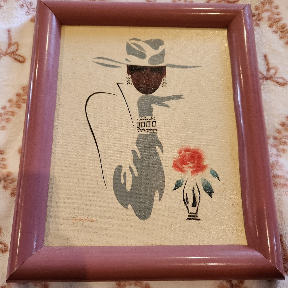 Original Oil Painting of African American Woman on Canvas